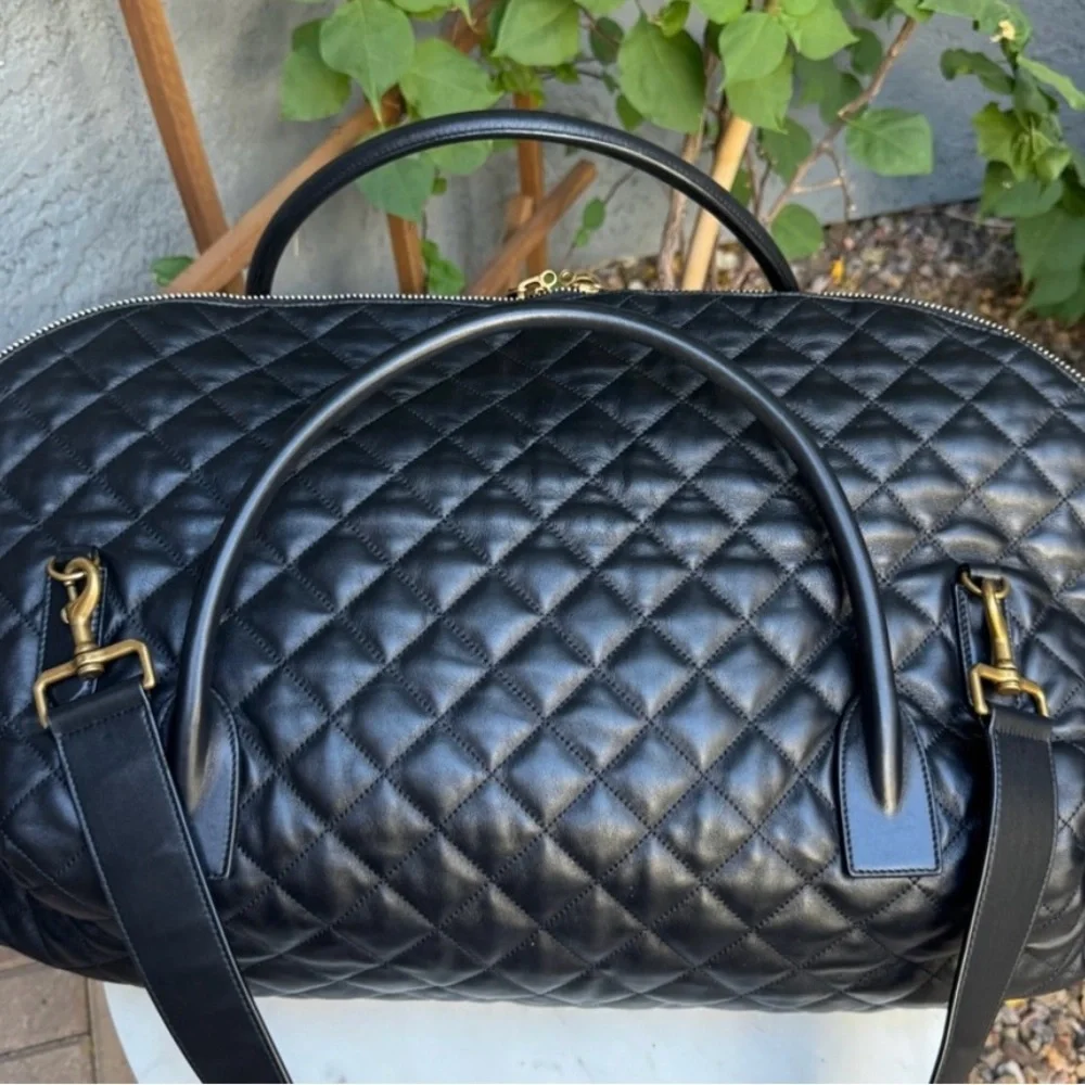 🔥 YSL - Saint Laurent ES Giant Travel Weekender Bag in quilted leather - Picture 3 of 15